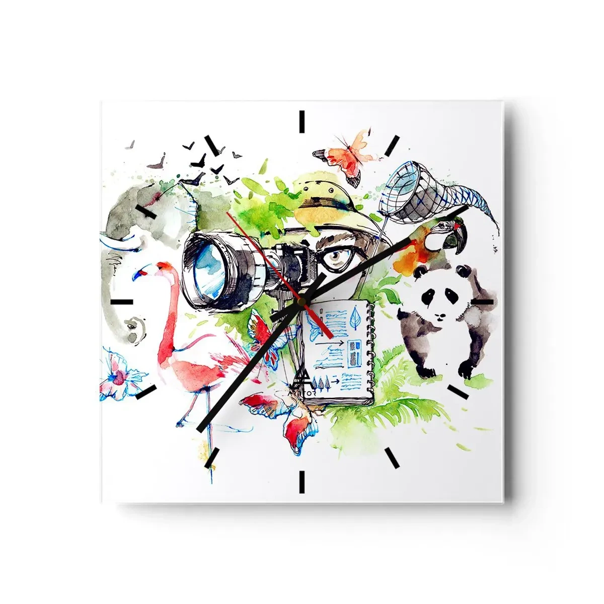 Wandklok - Klok - In de lens van een reiziger - 40x40 cm