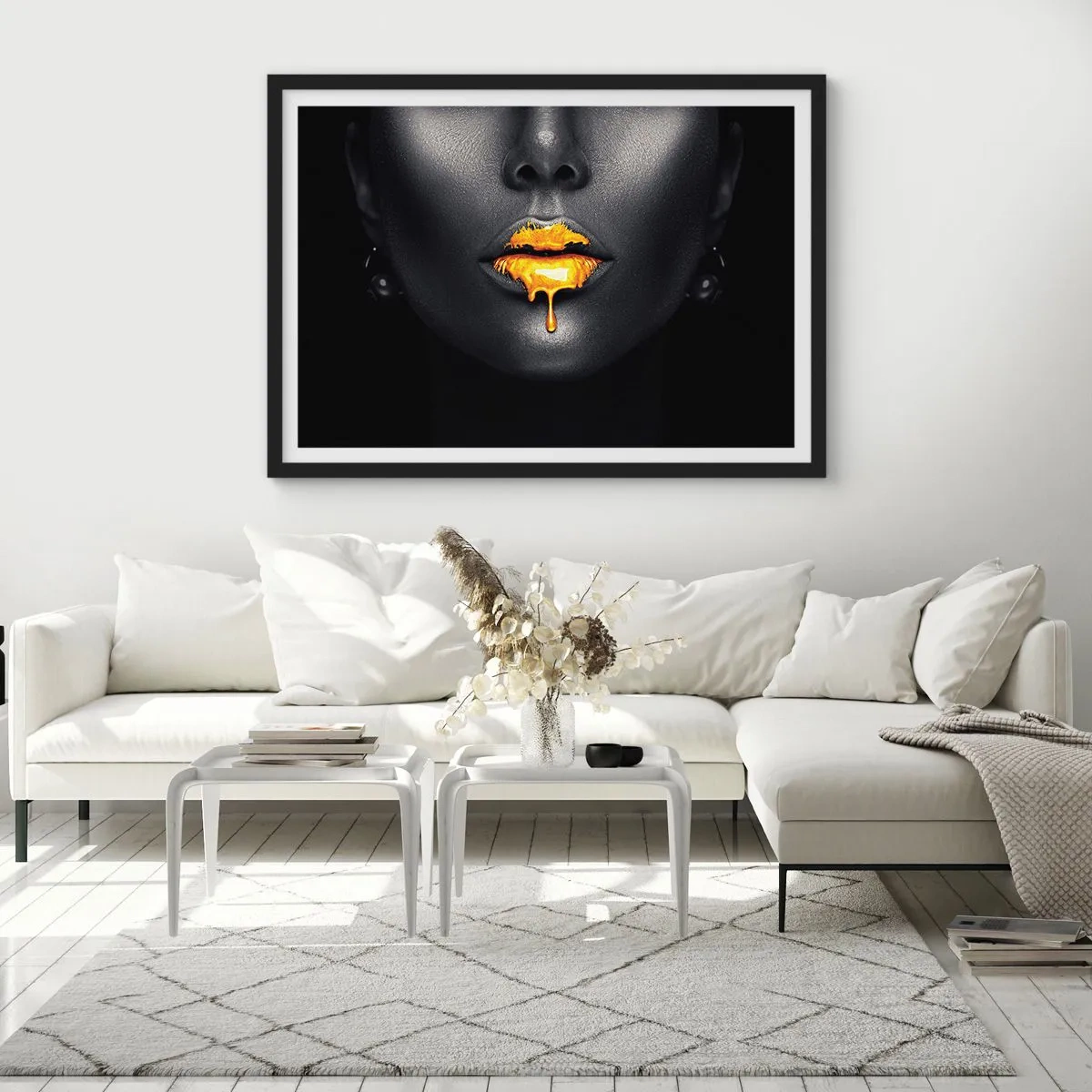 Poster in een zwarte lijst - Goldmouth - 100x70 cm