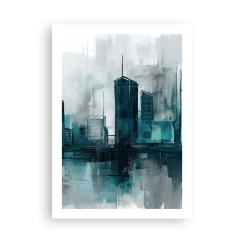 Poster - Een stad in de kleur van regen - 50x70 cm