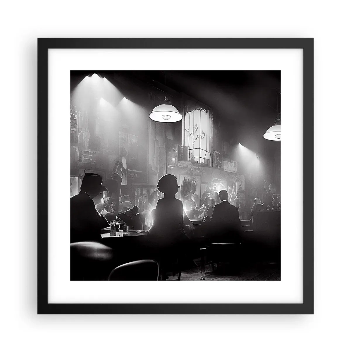 Poster in een zwarte lijst - In jazz-sfeer - 40x40 cm