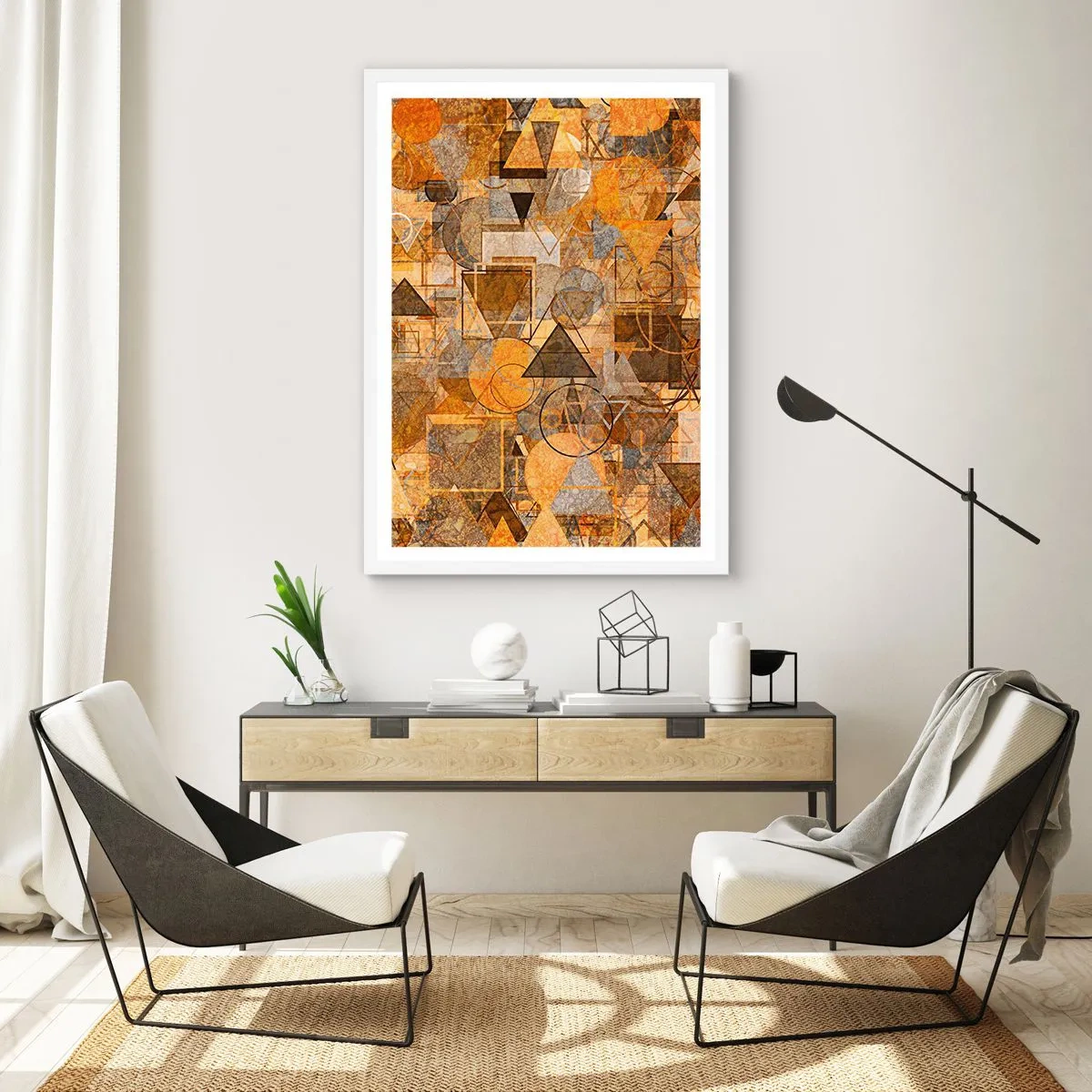 Poster in een witte lijst - De wereld in vorm - 70x100 cm