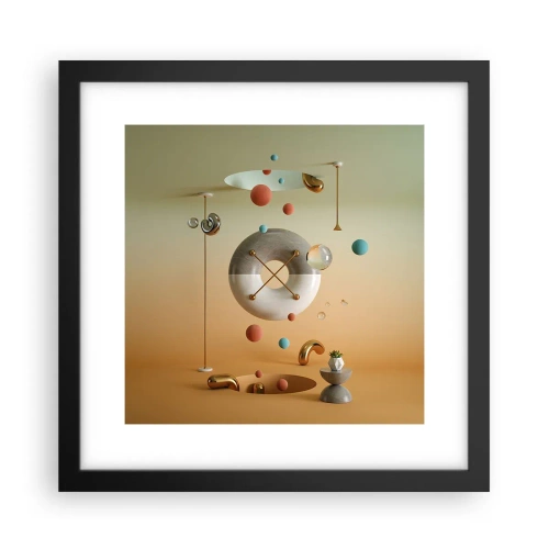 Poster in een zwarte lijst - Er kan van alles gebeuren - 30x30 cm