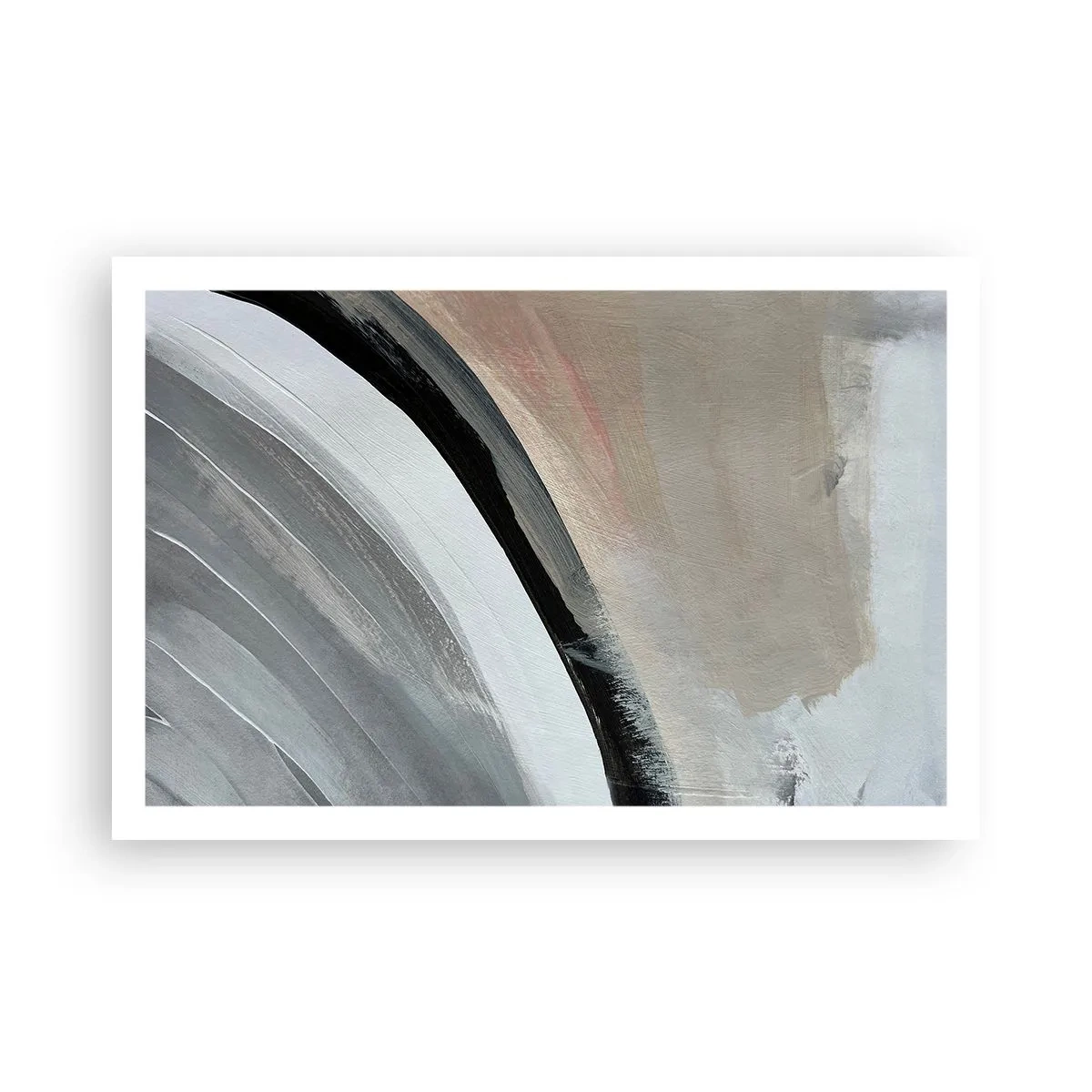 Poster - Compositie: boog van zwart en grijs - 91x61 cm