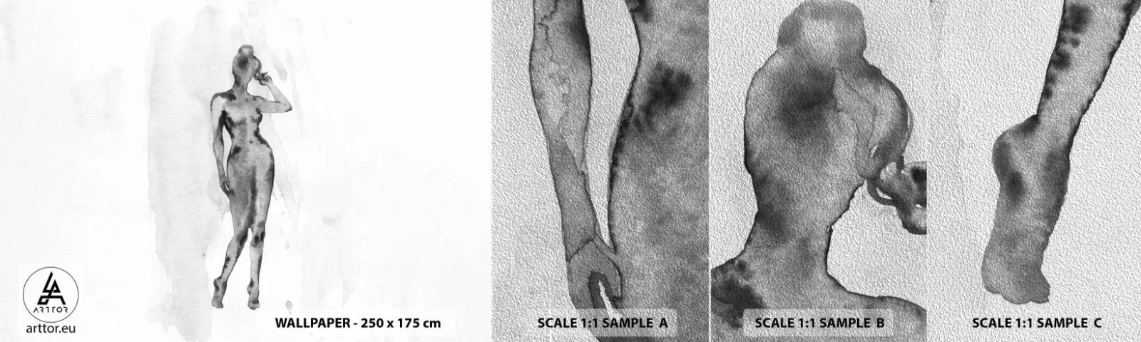 Fotobehang Monster Premium Sand - Een onderzoek naar het ideaal van vrouwelijkheid - Vrouw, Vrouwelijk lichaam, Grafisch - 100x30 cm