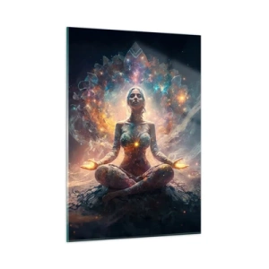 Schilderen op glas - Stroom van goede energie - 50x70 cm