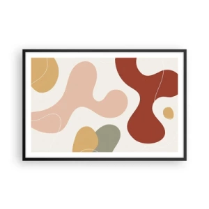 Poster in een zwarte lijst - Kronkels of krullen? - 91x61 cm