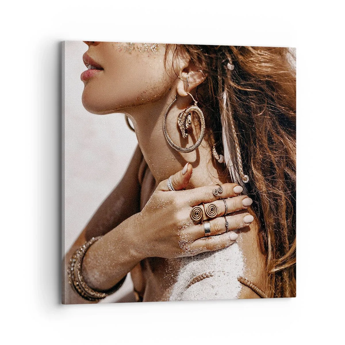 Schilderen op canvas - Koningin van het wilde strand - 70x70 cm