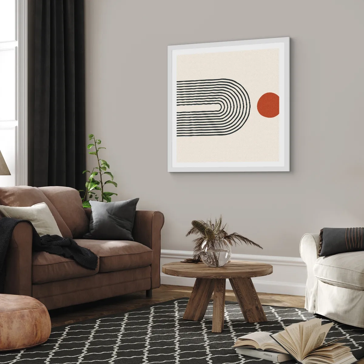 Poster in een witte lijst - Magnetisme van vormen en kleuren - 50x50 cm