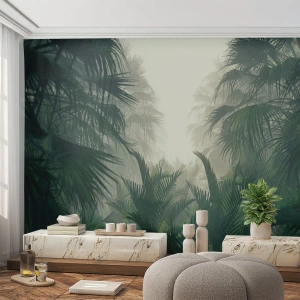 Fotobehang Premium Sand - Tropisch mysterie - Oerwoud, Kokospalm, Woud - 100x70 cm