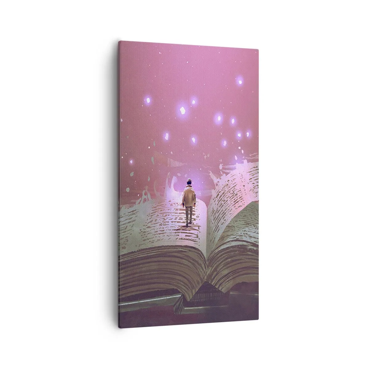 Schilderen op canvas - Uitnodiging voor een andere wereld - lees! - 55x100 cm