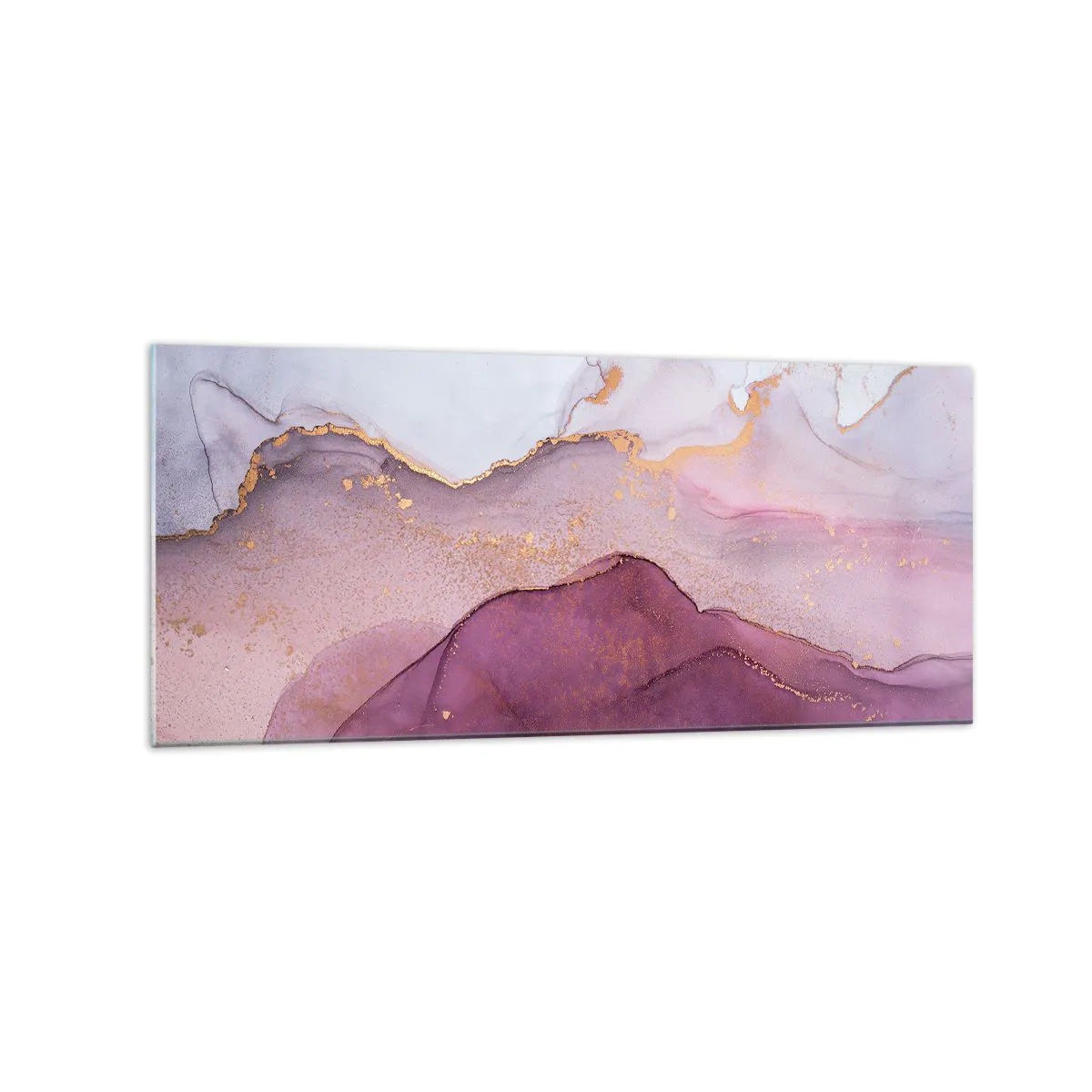 Schilderen op glas - Lila en paarse golven - 120x50 cm