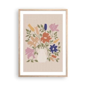 Een poster in een licht eiken lijst - Fijn boeket - 50x70 cm