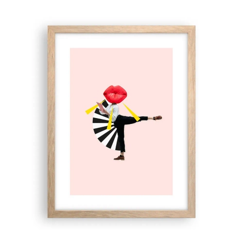 Een poster in een licht eiken lijst - Surrealistische pop-art - 30x40 cm