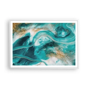 Poster in een witte lijst - De rivier van goud - 100x70 cm