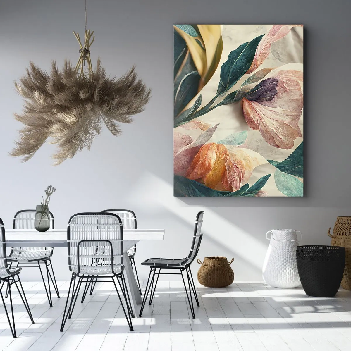 Schilderen op canvas - Bloemen van de zuidelijke eilanden - 55x100 cm