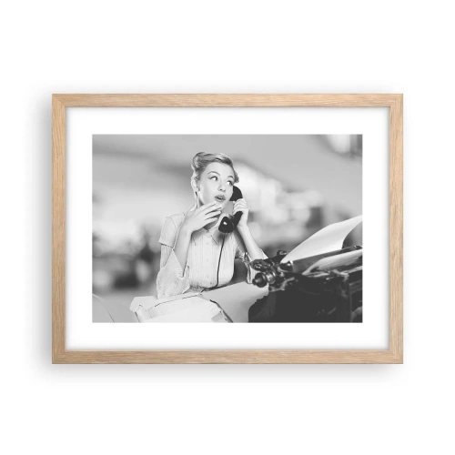 Een poster in een licht eiken lijst - Hallo, het zijn de jaren 50. - 40x30 cm