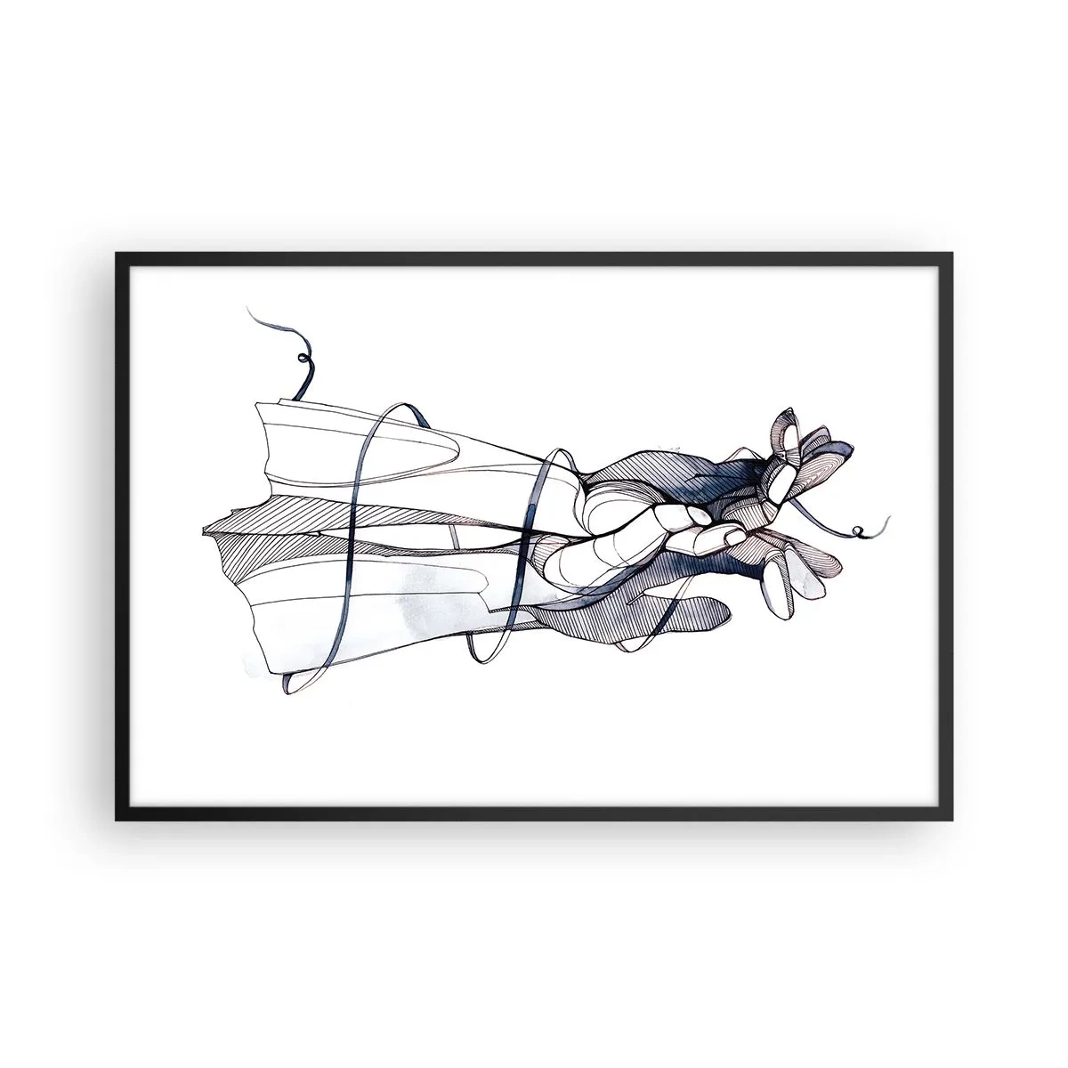 Poster in een zwarte lijst - Touch-studie - 91x61 cm