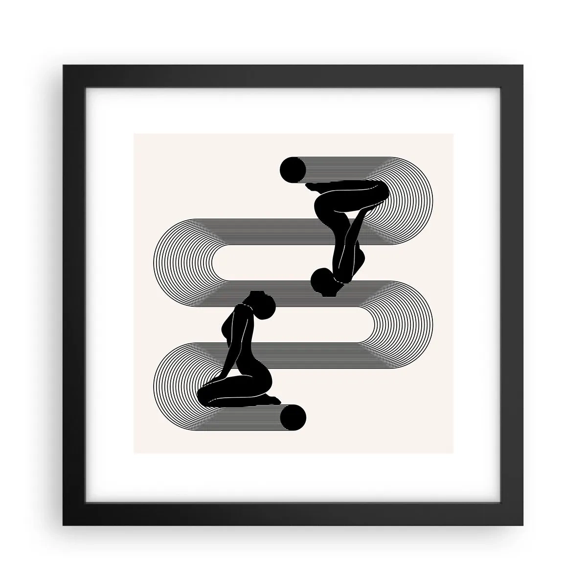 Poster in een zwarte lijst - Sensuele symmetrie - 30x30 cm