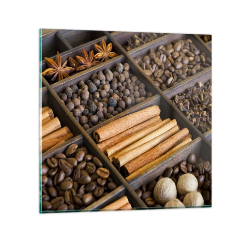 Schilderen op glas - Een schatkist aan aroma's - 60x60 cm