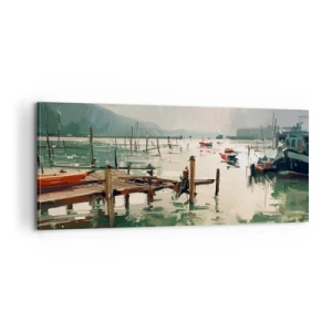 Schilderen op canvas - Gedrenkt in een gesmolten maan - 100x40 cm