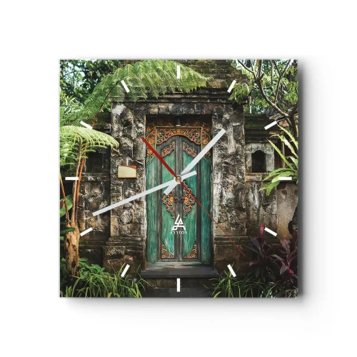 Wandklok - Klok - Een deur naar een exotische wereld - 40x40 cm