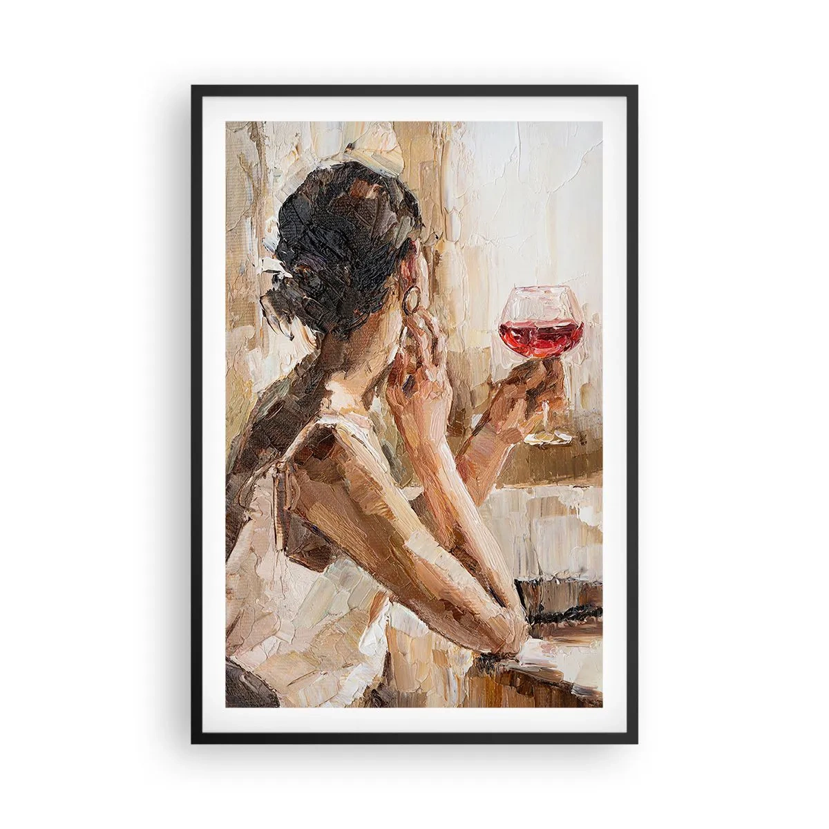 Poster in een zwarte lijst - De smaak van een goed moment - 61x91 cm