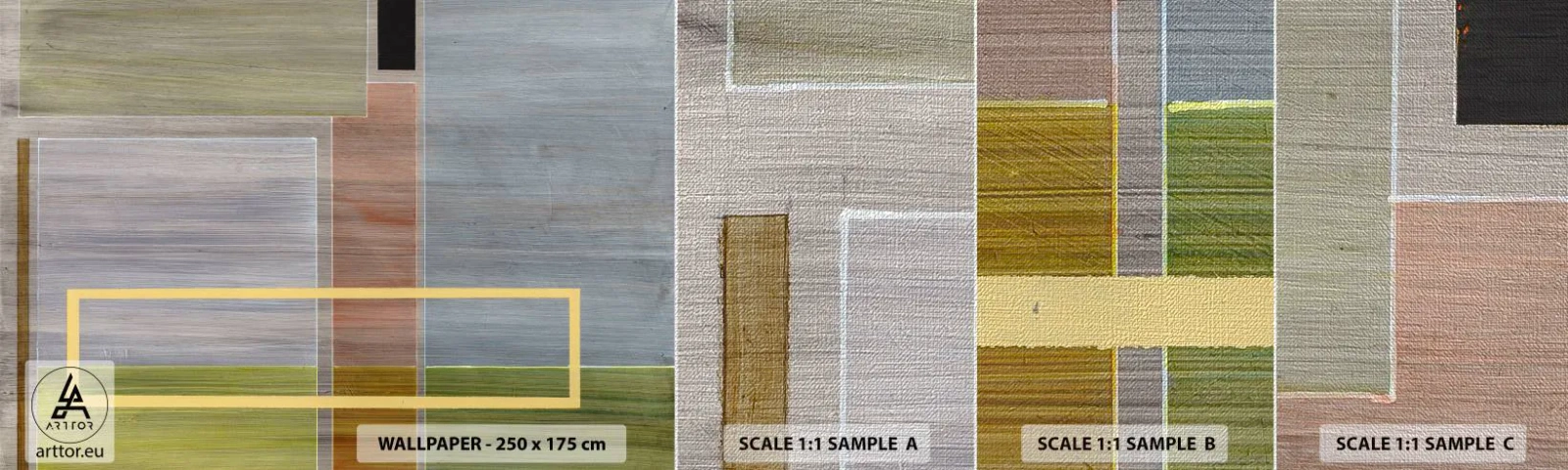 Fotobehang Monster Premium Canvas - Eenvoudig en rustig - Abstractie, Moderne kunst, Rechthoeken - 100x30 cm