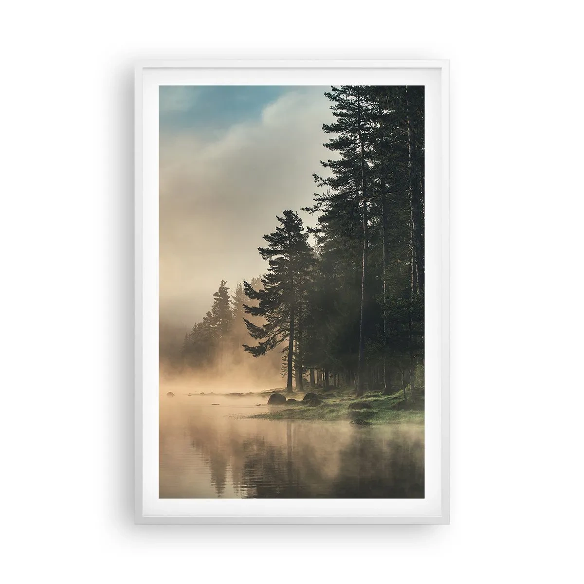 Poster in een witte lijst - De geboorte van de dag - 61x91 cm