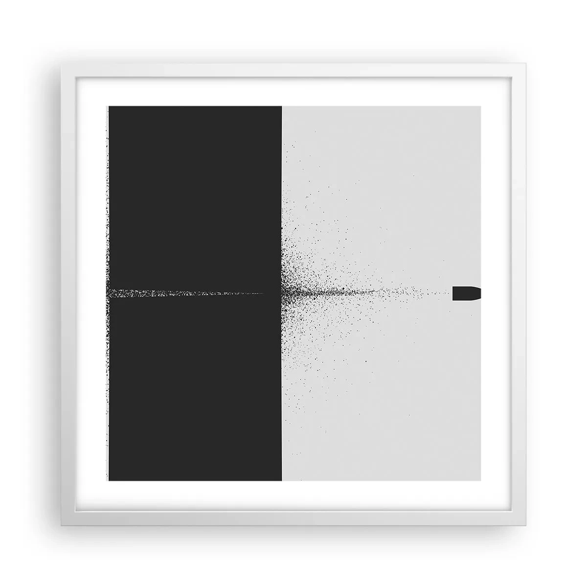 Poster in een witte lijst - Rechtstreeks naar het doel - 50x50 cm