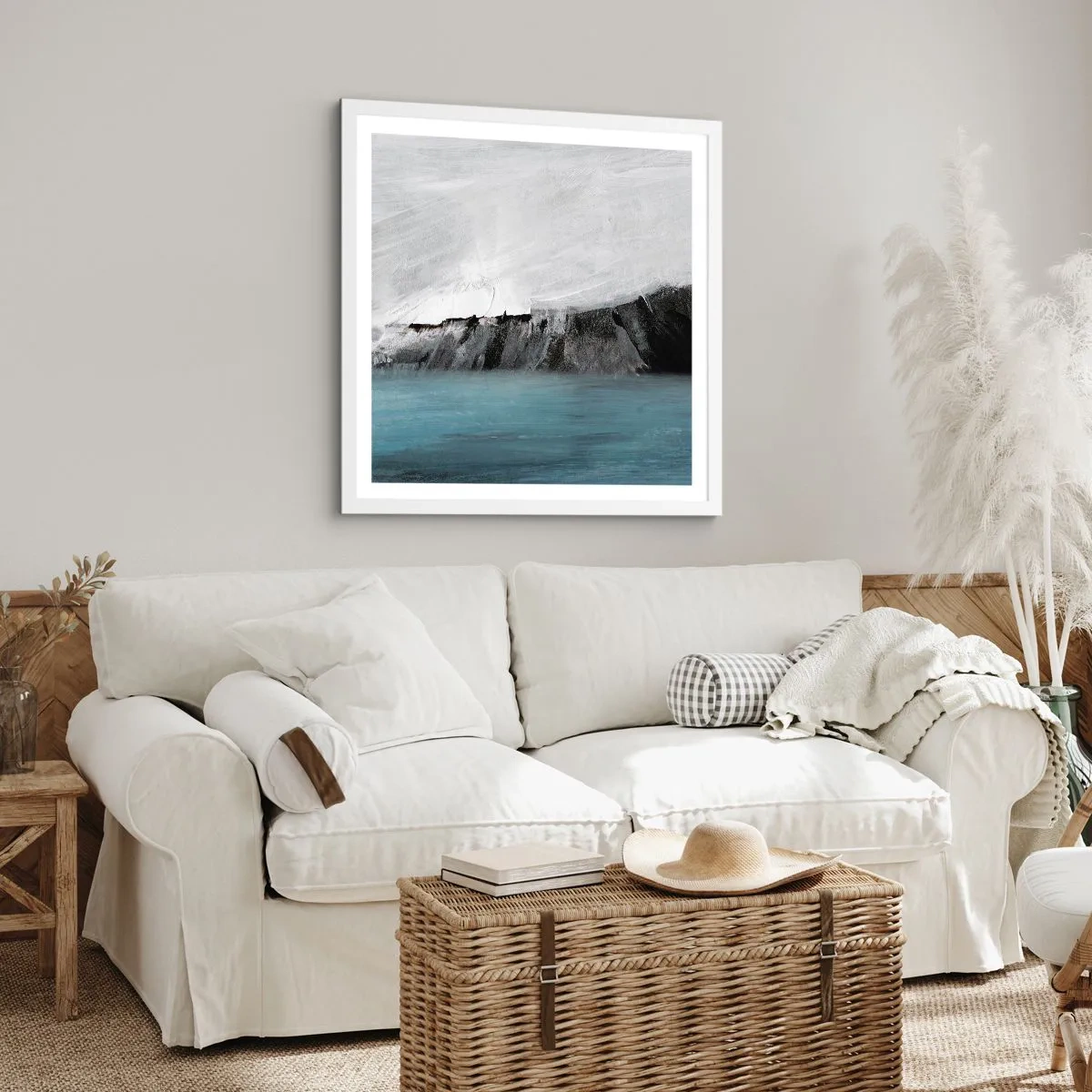 Poster in een witte lijst - Water – aarde: botsing der elementen - 40x40 cm