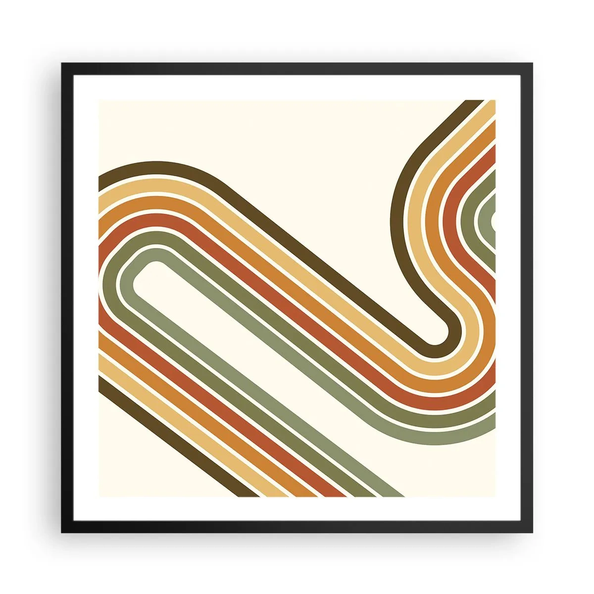 Poster in een zwarte lijst - Zigzag naar het doel - 60x60 cm