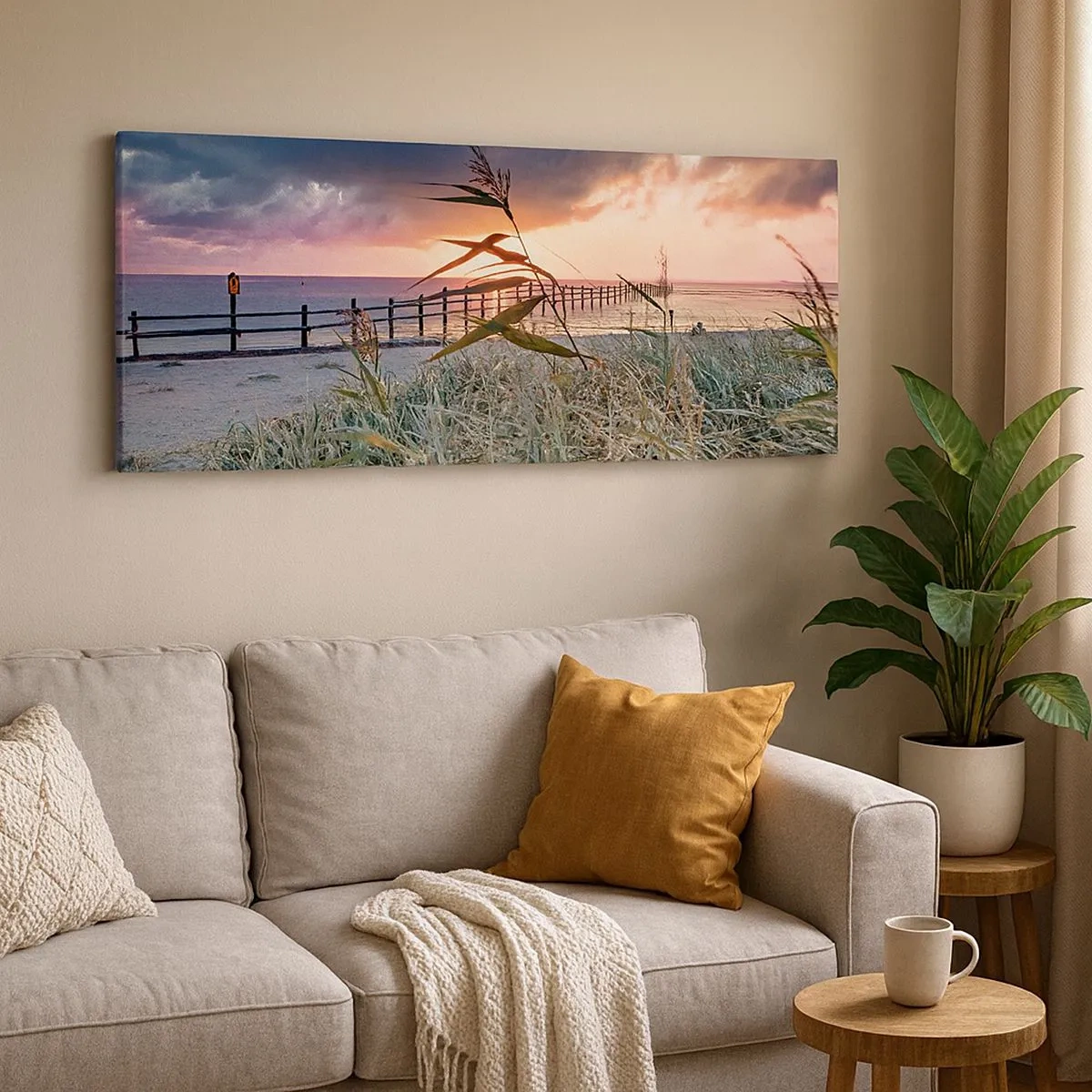 Schilderen op canvas - Het gaat niet met de wind mee - 100x40 cm