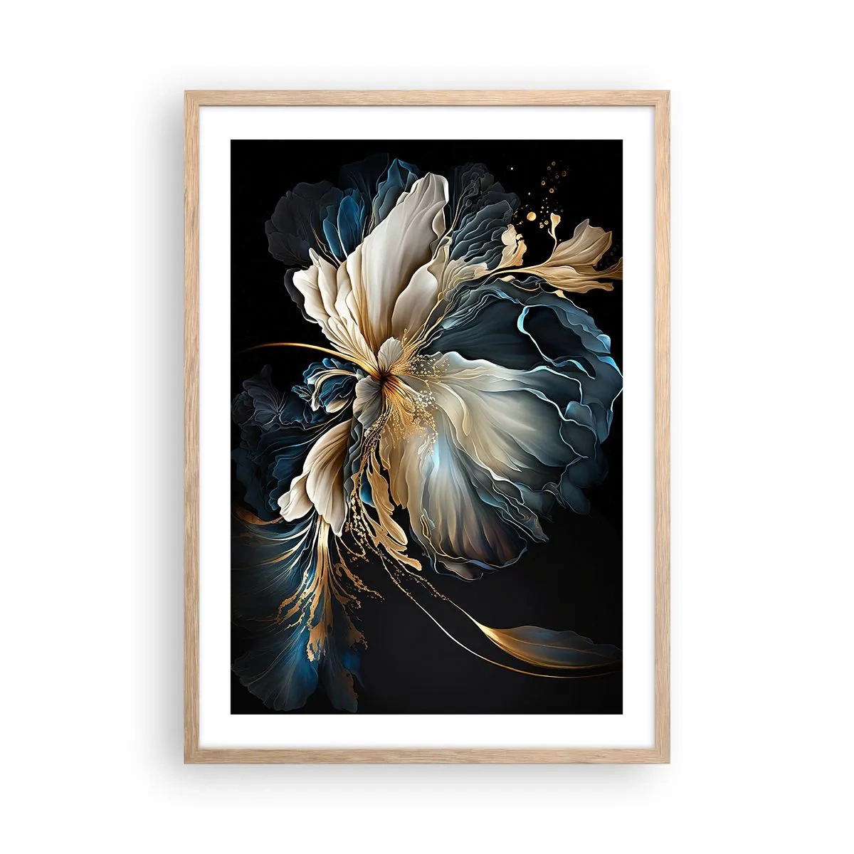 Een poster in een licht eiken lijst - Sprookjesachtige varenbloem - 50x70 cm