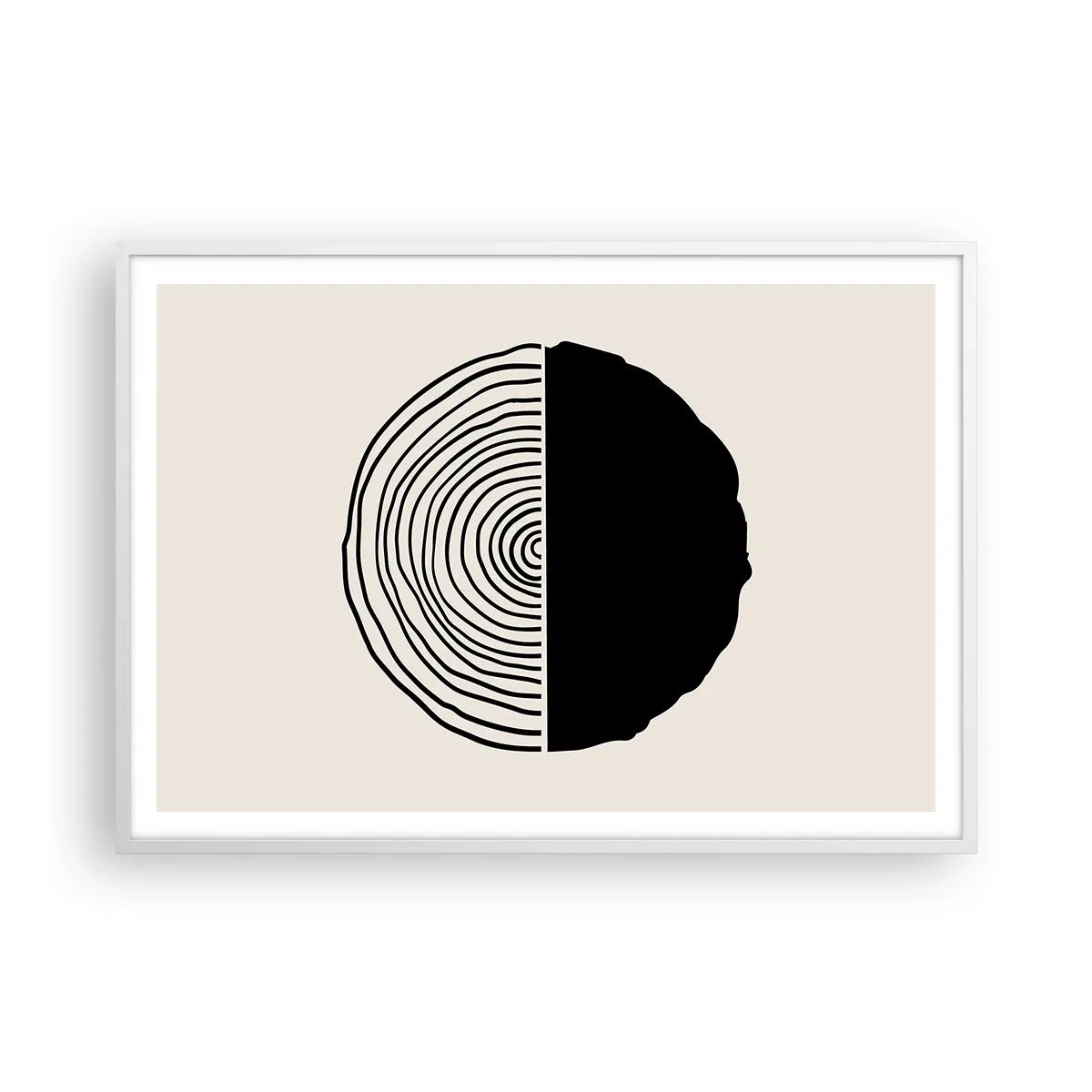 Poster in een witte lijst - Half om half - 100x70 cm
