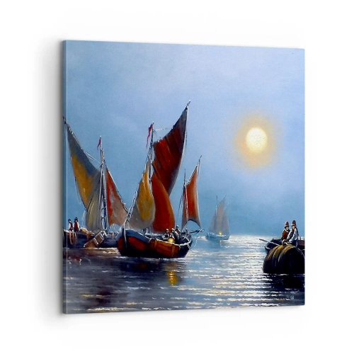 Schilderen op canvas - Nachtvangst - 60x60 cm