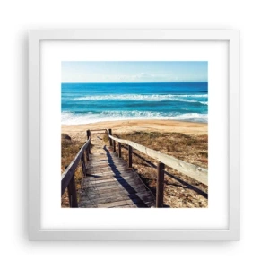 Poster in een witte lijst - Loop maar! - 30x30 cm