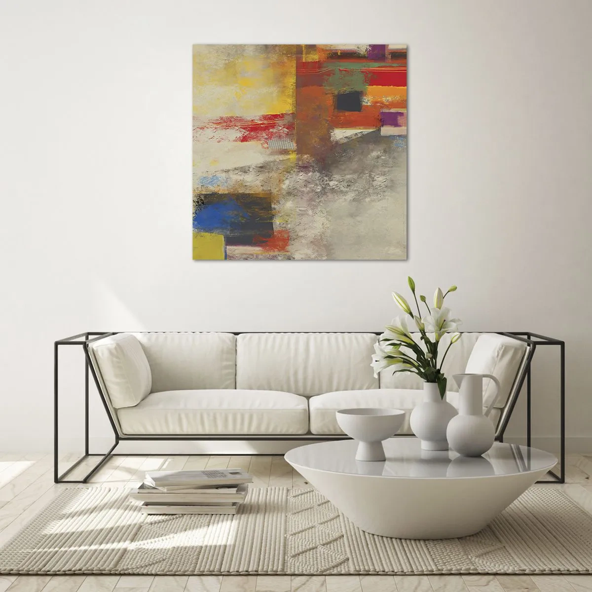 Schilderen op glas - Kleur geometrie - 30x30 cm