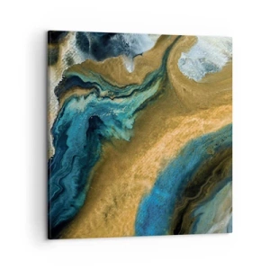 Schilderen op canvas - Blauw - geel - wederzijdse invloeden - 50x50 cm