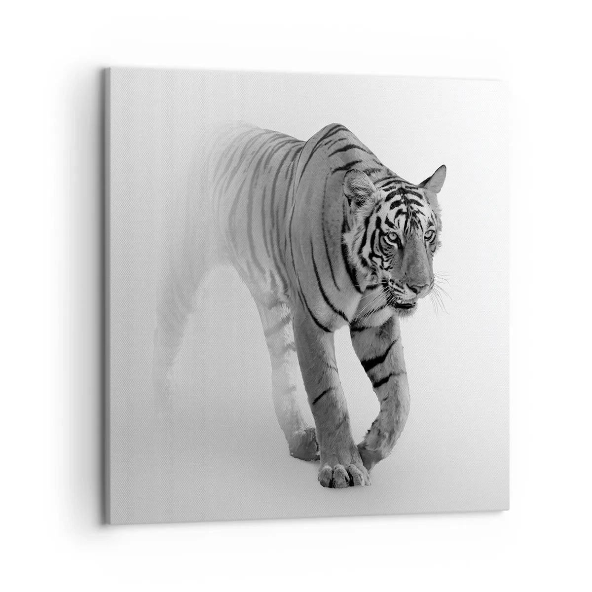 Schilderen op canvas - Gehurkt in de mist - 50x50 cm