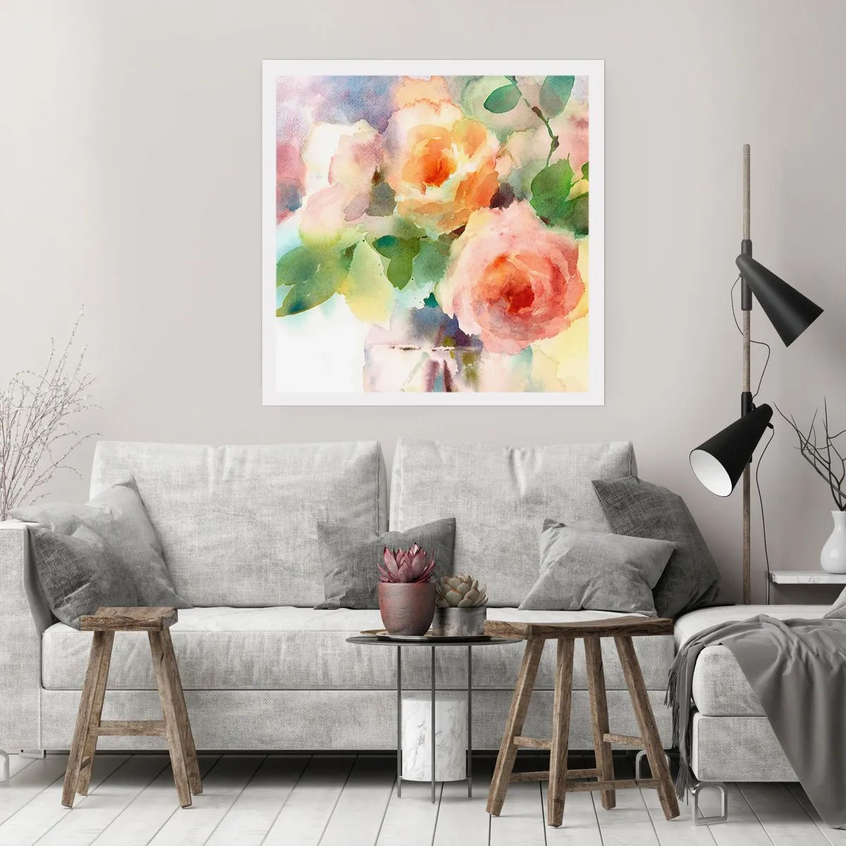 Poster - Delicaat als aquarel - 40x40 cm