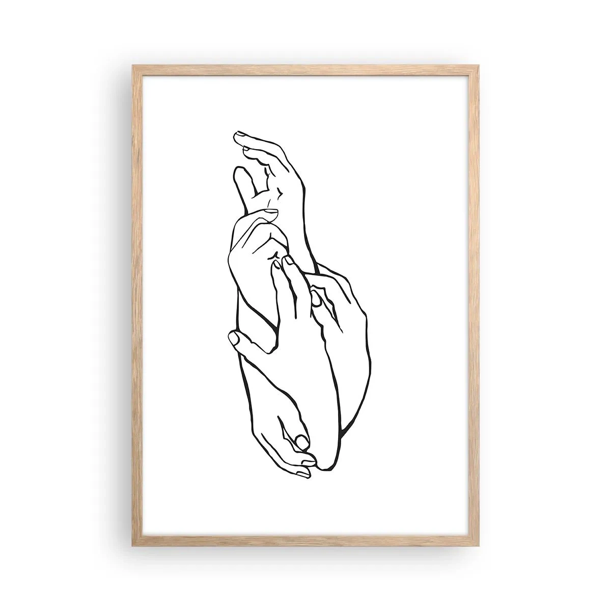 Een poster in een licht eiken lijst - Goede aanraking - 50x70 cm