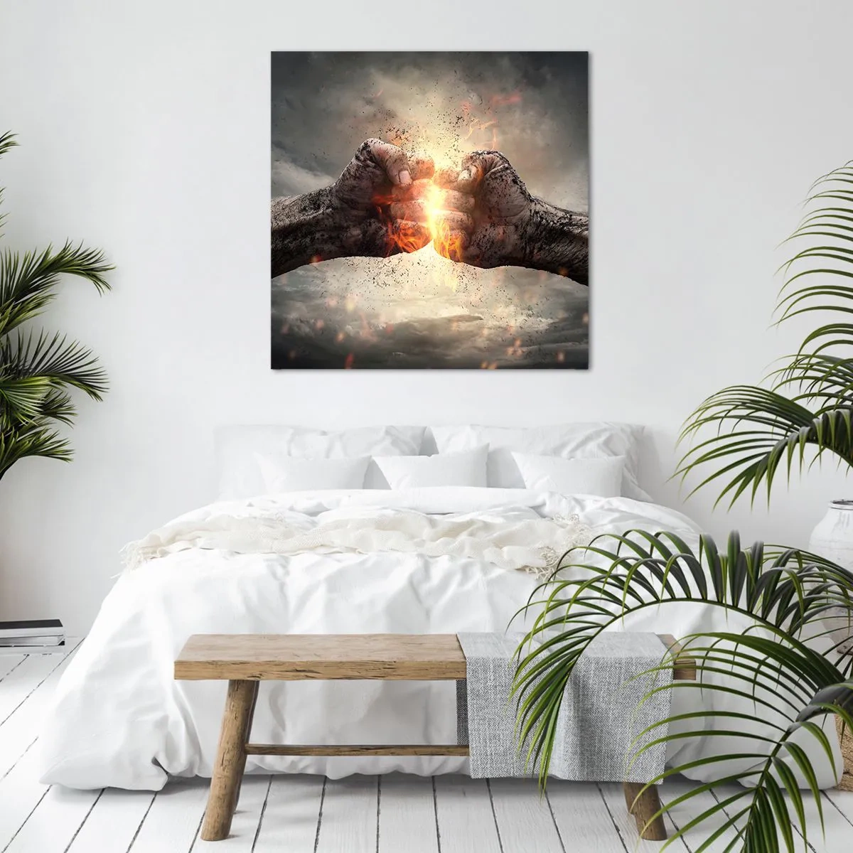 Schilderen op canvas - Sta op voor een gevecht - 60x60 cm