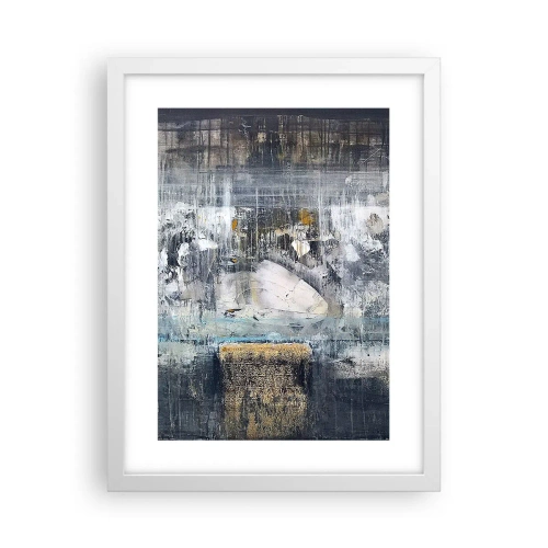 Poster in een witte lijst - Als op ijs, als zo moeizaam - 30x40 cm