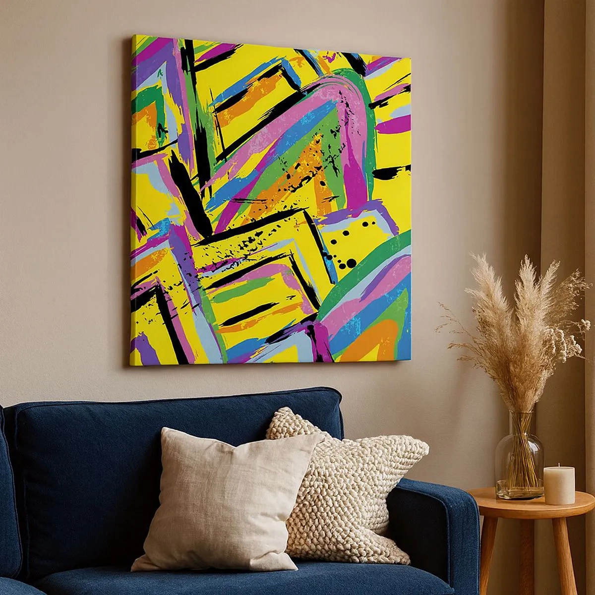 Schilderen op canvas - Tot ze schreeuwt van vreugde - 30x30 cm