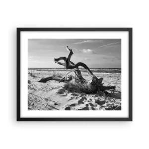 Poster in een zwarte lijst - Zee sculptuur - 50x40 cm