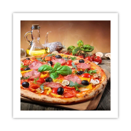Poster - Met echte Italiaanse smaak - 50x50 cm