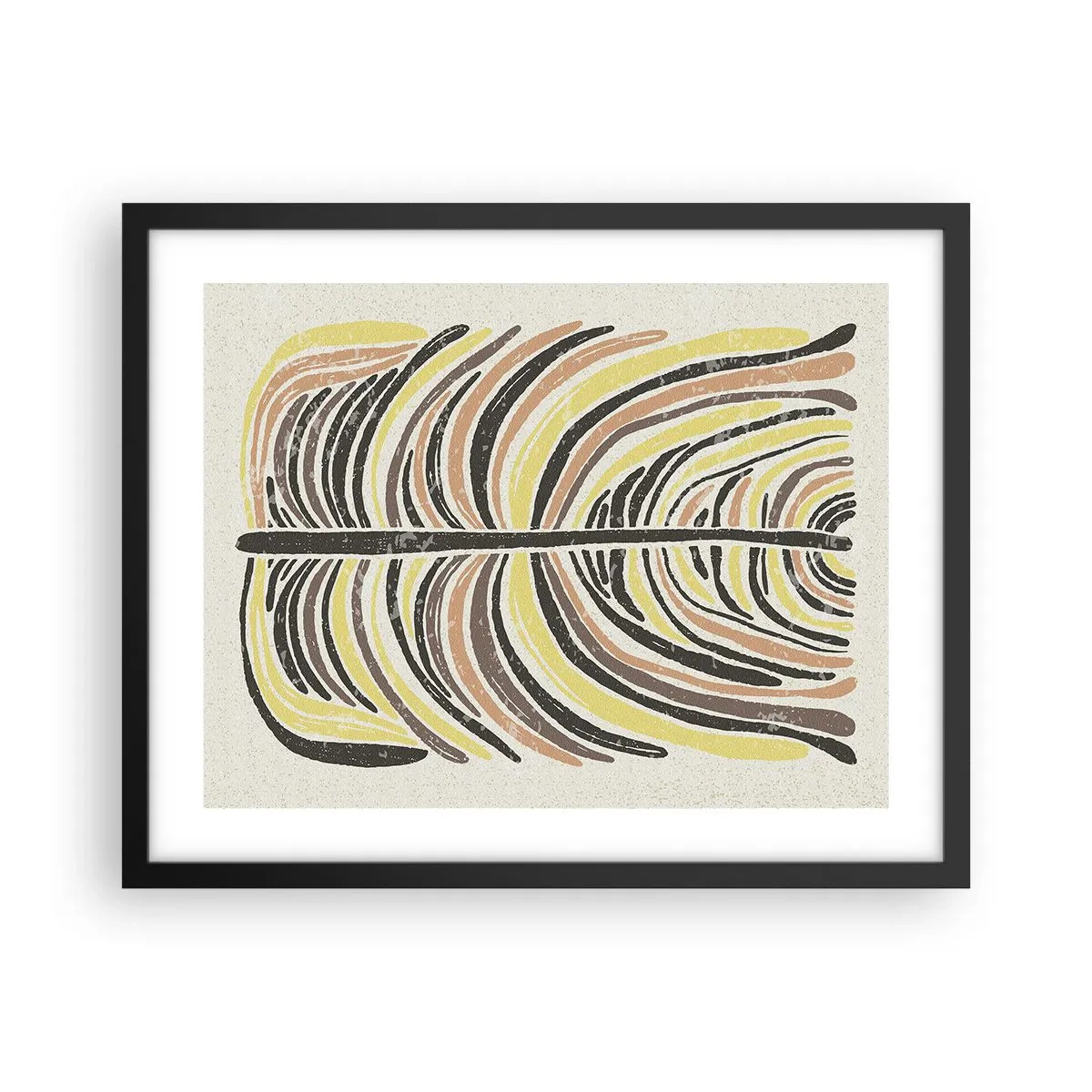 Poster in een zwarte lijst - Abstractie vol leven - 50x40 cm