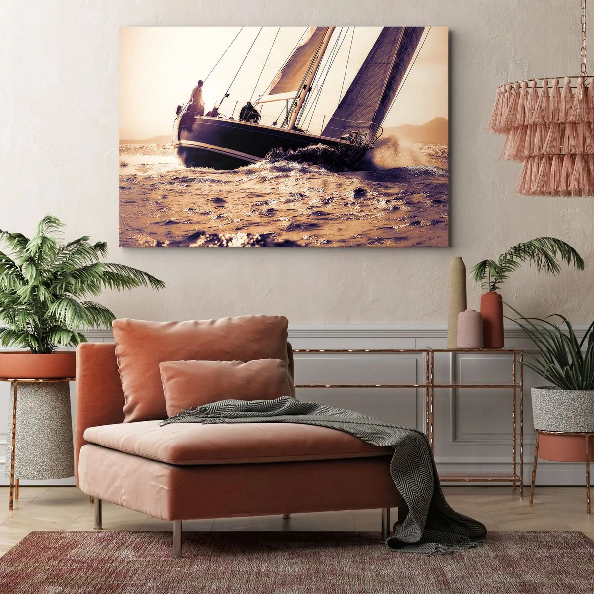 Schilderen op canvas - Zeil, matroos - 100x70 cm