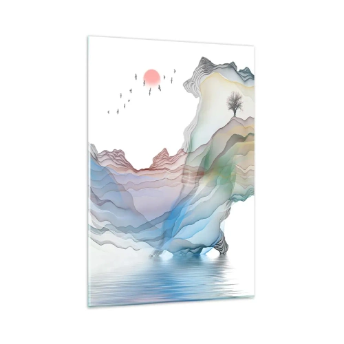 Schilderen op glas - Op weg naar de kristallen bergen - 80x120 cm