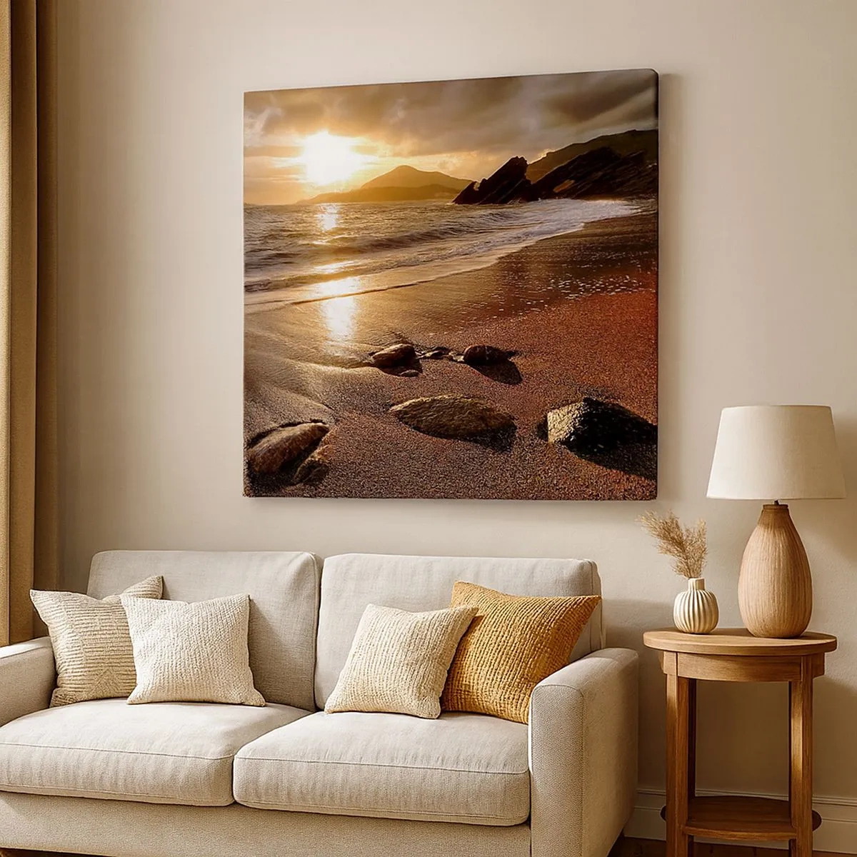 Schilderen op canvas - Volg de zon naar de heuvels - 30x30 cm